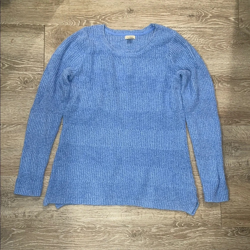 Ll bean chunky stripe blue 100 % cotton Blue Women's Sweater size medium
